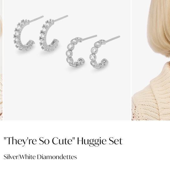 Melinda Maria “She’s So Cute” Huggie Earrings new with storage pouch - Picture 3 of 3